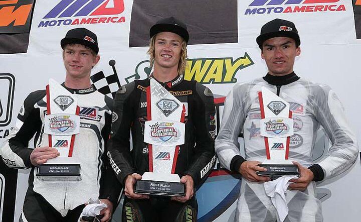 ktm rc 390 cup kicks off with 27 entries, Gage McAllister left the weekend with two wins and a 14 point lead