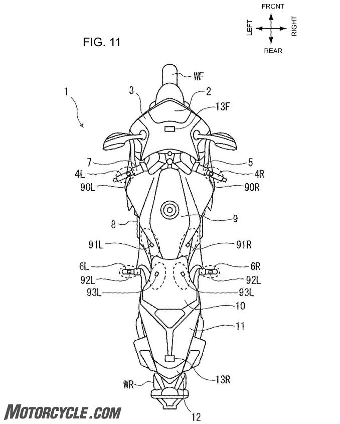 honda patents blind spot monitors for motorcycles