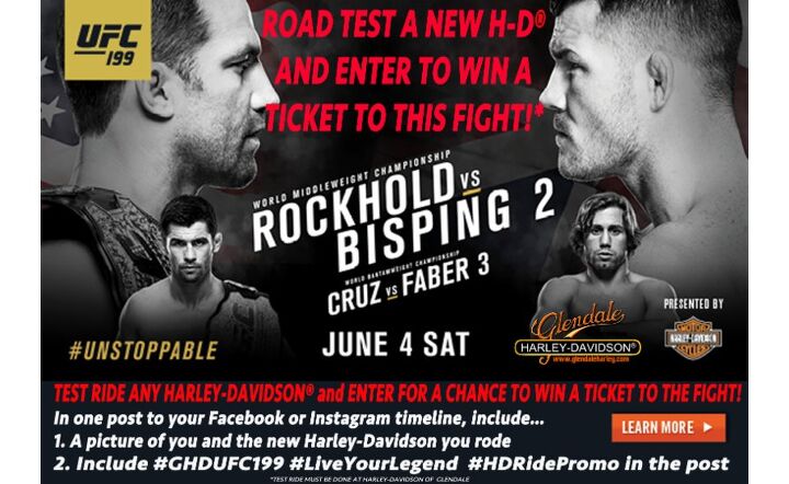 glendale harley davidson offering chance to win ufc tickets for test rides