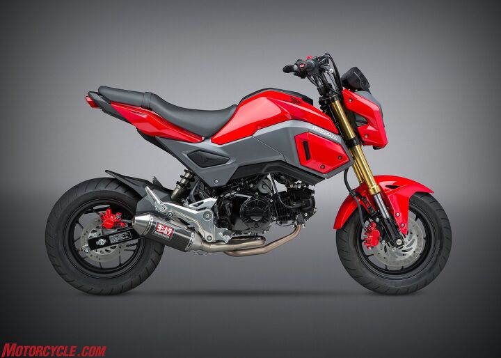 yoshimura introduces products for new 2017 honda grom, Honda 2017 Honda Grom with the Race Series RS 2 mini carbon in Works Finish