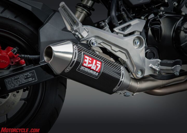 yoshimura introduces products for new 2017 honda grom, Honda s 2017 Grom with the Race Series RS 2 mini carbon in Works Finish
