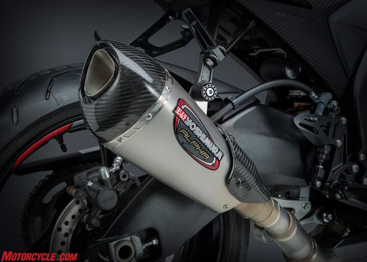yoshimura announces alpha t exhaust for zx 10r gsx r1000 and yfz r1, Alpha T Street Series stainless slip on for GSX R1000 complete with carbon heat shield