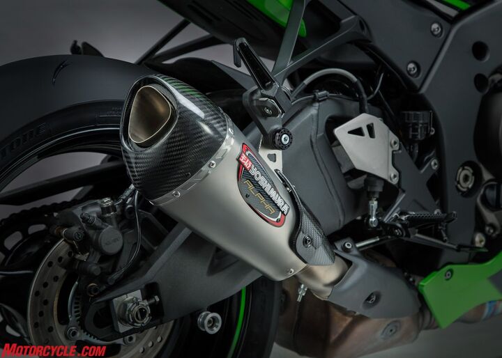 yoshimura announces alpha t exhaust for zx 10r gsx r1000 and yfz r1, Alpha T Street Series stainless slip on for Kawasaki ZX 10R complete with carbon heat shield