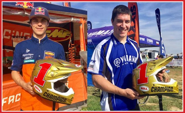 gold champions helmets for kailub russell and walker fowler