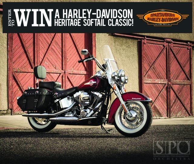 support the spartanburg philharmonic win a harley davidson