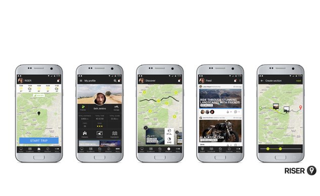 riser motorcycling app driven by adventure