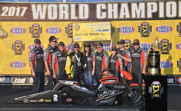 harley davidson secures nhra pro stock motorcycle championship with krawiec