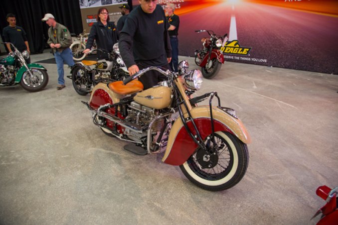 2018 mecum vintage and antique motorcycle auction wrangles 13 9m in sales, 1941 Indian Four Lot S141 at 101 750