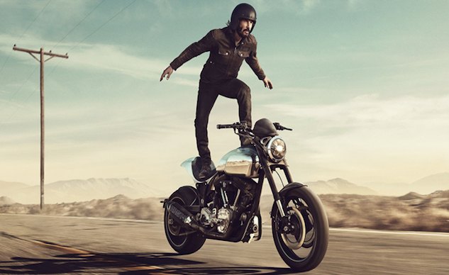 keanu reeves surfs a motorcycle in squarespace super bowl lii commercial