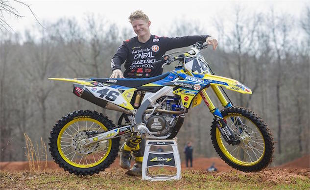 250sx west rider justin hill will race the rm z450 during select 450sx rounds