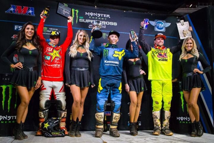 jason anderson nabs monster energy supercross triple crown win in atlanta, Austin Forkner tops the podium in Atlanta for the second Triple Crown Event and Round 3 of the Eastern Regional 250SX Class Championship Photo credit Feld Entertainment Inc