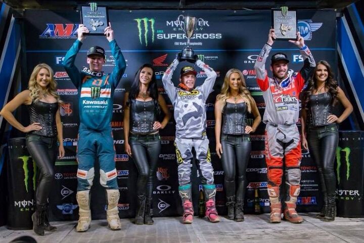 marvin musquin back on top with monster energy supercross win in indianapolis, Jeremy Martin landed his first win of 2018 at the 250 East West Showdown in Indianapolis Photo credit Feld Entertainment Inc