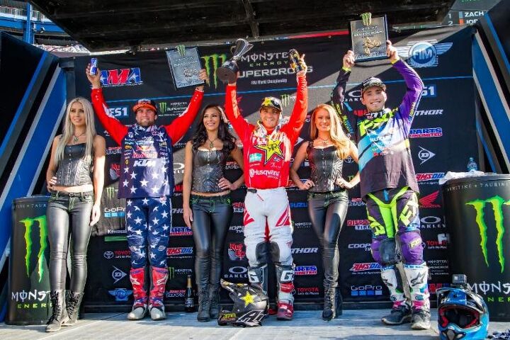 marvin musquin charges to a dramatic 3rd monster energy supercross win in foxborough, Zach Osborne dominated his third Eastern Regional 250SX Class win in Foxborough by leading from the start Photo credit Feld Entertainment Inc