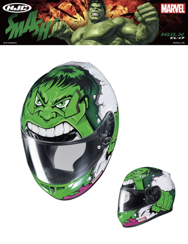 hjc introduces cl 17 hulk and cl 17 punisher ii helmets