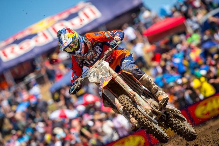 lucas oil pro motocross championship round 1 hangtown results, Marvin Musquin led deep into both motos but had to settle for the runner up spot Photo Rich Shepherd