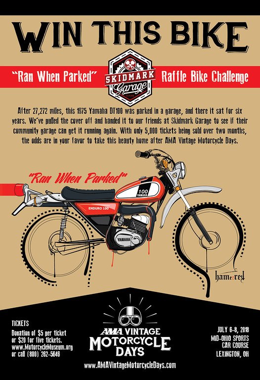 ama vintage motorcycle days to feature ran when parked raffle bike challenge