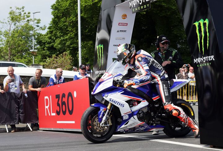 2018 isle of man tt rl360 superstock tt results, Peter Hickman off the line on the Smiths Racing BMW RL360 Superstock TT Race Photo by Stephen Davison Pacemaker Press