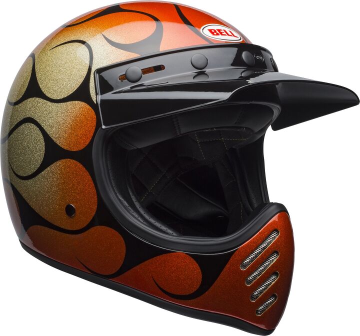 bell launches second wave of 2018 helmets with limited edition graphics, Bell Moto 3 Chemical Candy Flames Gloss Orange Black
