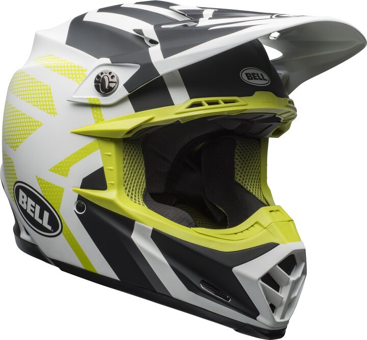 bell launches second wave of 2018 helmets with limited edition graphics, Bell Moto 9 MIPS District Matte White Black Yellow