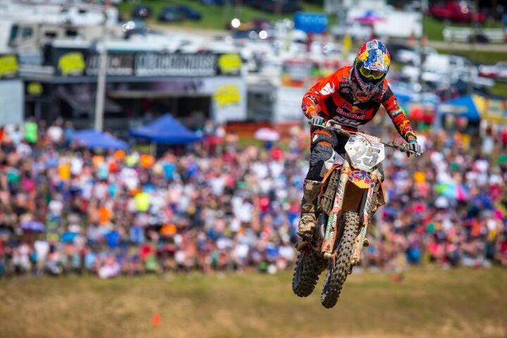 lucas oil pro motocross championship results high point, Musquin broke Tomac s moto winning streak but had to settle for a runner up finish Photo Rich Shepherd