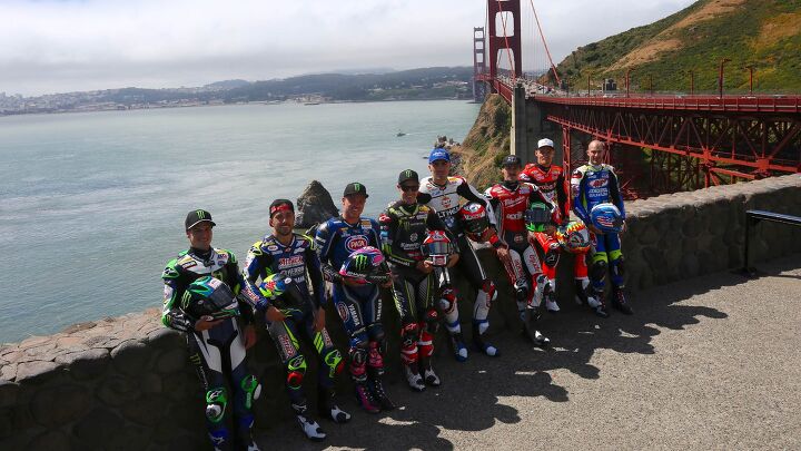 welcome to america worldsbk racers take on the golden gate bridge