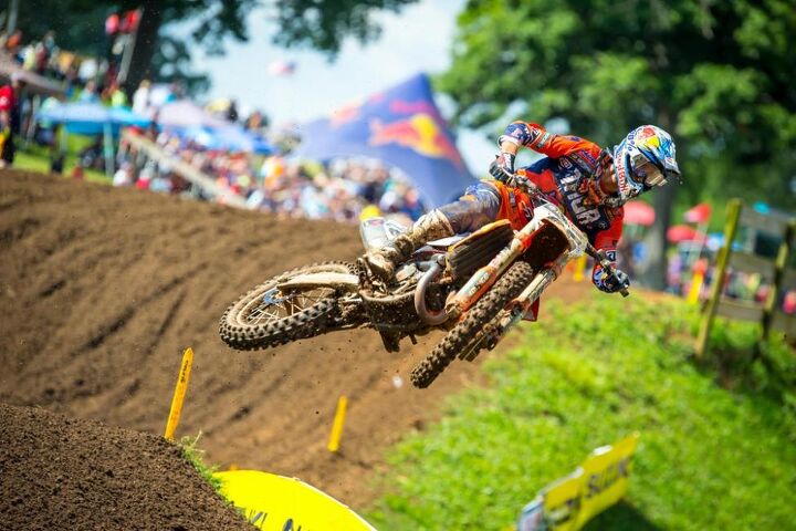 lucas oil pro motocross championship results muddy creek 2018, Musquin s second moto win carried him to third overall Photo Rich Shepherd