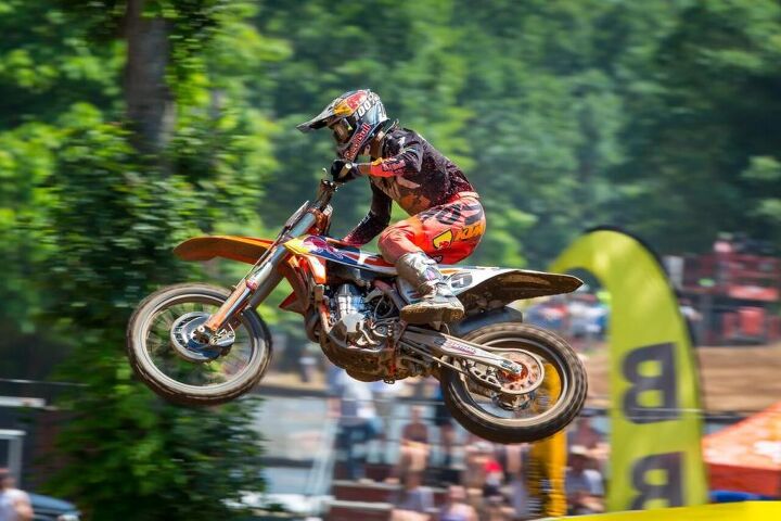 lucas oil pro motocross championship results southwick 2018, Marvin Musquin claimed victory 2 1 and stopped Eli Tomac s five race win streak Photo Rich Shepard