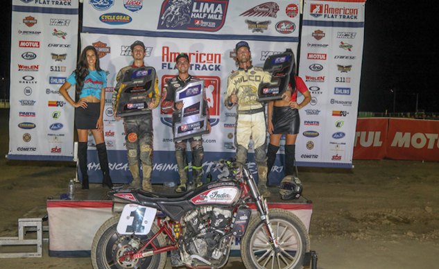 indian ftr750 sweeps podium for 7th consecutive race at aft lima half mile