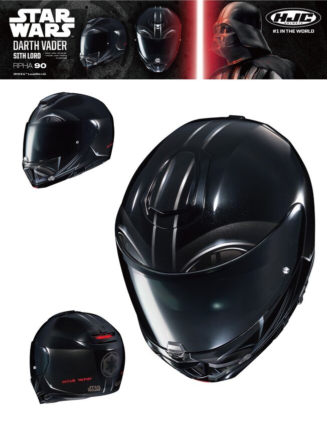 hjc releases new star wars helmet graphics, RPHA 90 Darth Vader