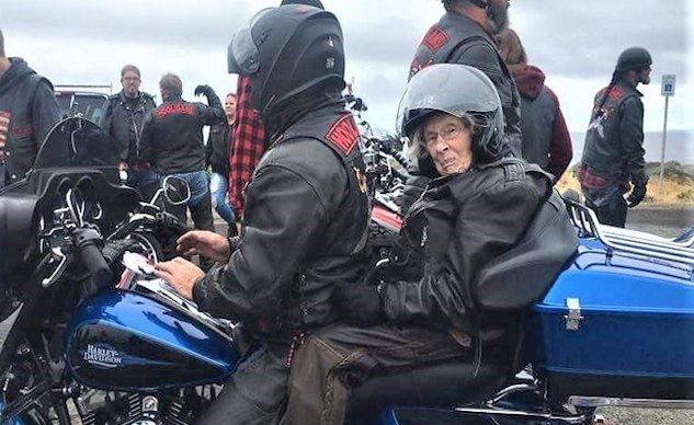 104 year old lives her dream of riding a harley gets wish granted through bucket