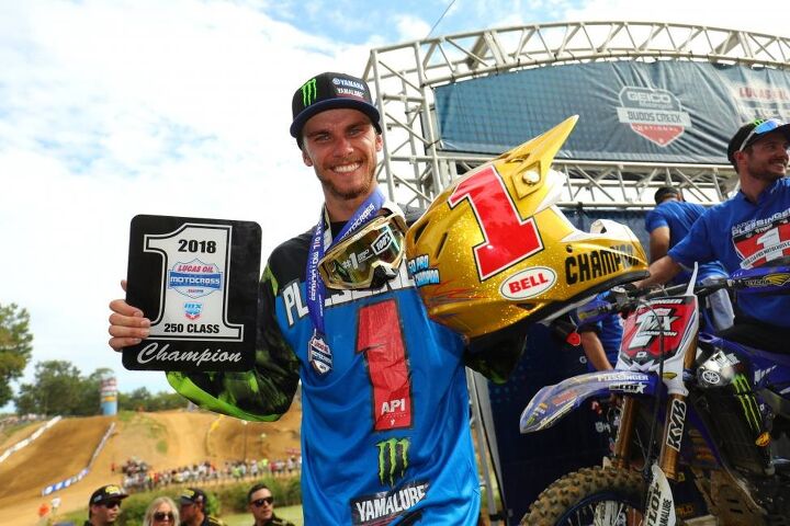 lucas oil pro motocross championship results budds creek 2018, Plessinger is the 2018 Lucas Oil Pro Motocross 250 Class Champion clinching the Gary Jones Cup at Budds Creek Photo Jeff Kardas