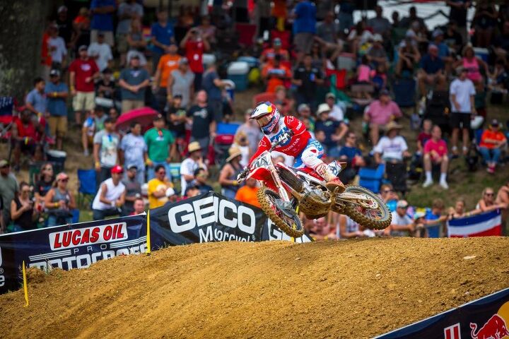 lucas oil pro motocross championship results budds creek 2018, Roczen led laps in both motos and grabbed the first moto victory for second overall 1 3 Photo Rich Shephard