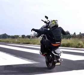 World's Longest No-Hands Motorcycle Wheelie!