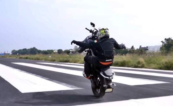 World's Longest No-Hands Motorcycle Wheelie!