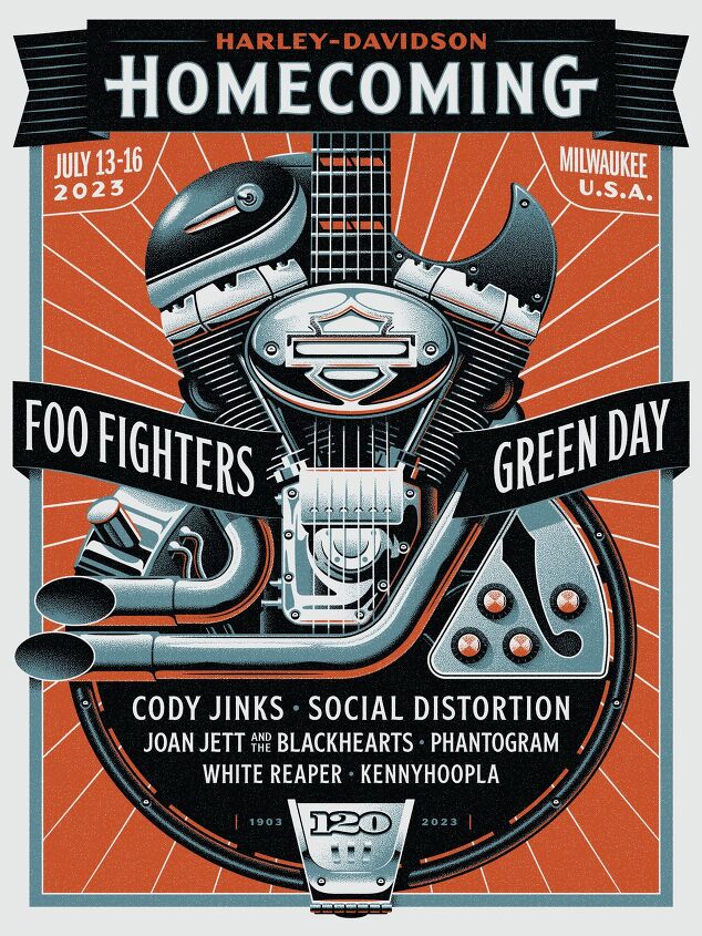 foo fighters and green day to headline harley davidson 120th festival, July 13 16 2023