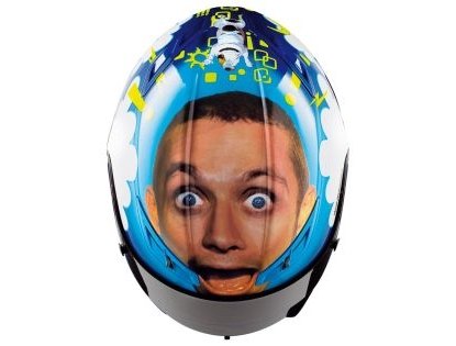 valentino rossi shows off his face