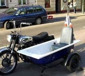 man builds sidecar from bathtub