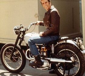 Rock 'n' Rollers' Harleys and The Fonz's Triumph Hitting the