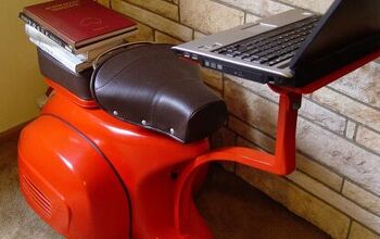 1968 Vespa Sprint Scooter Reborn as Desk and Chair