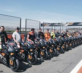 KTM invited Alan Cathcart to join 30 customers to pick up their new RC 8Cs in Valencia and hobnob with the likes of Jeremy McWilliams, Mika Kallio, and Brad Binder.