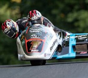 The Birchall Brothers Sidecar team. Records are already falling in qualifying. Photo by IOMTT.