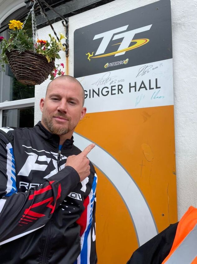 Channing Tatum knows where to find stranded racers and delicious beer at the TT. Photo by Isle of Man TT Races.