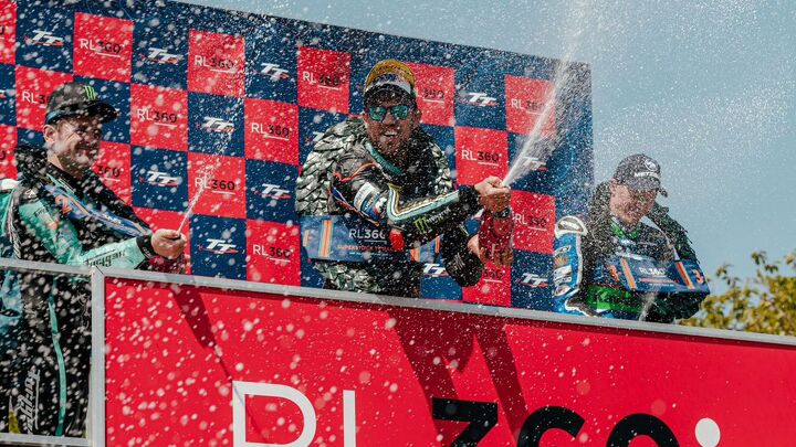  The pure joy and immortality of a TT podium. Photo by IOMTT.