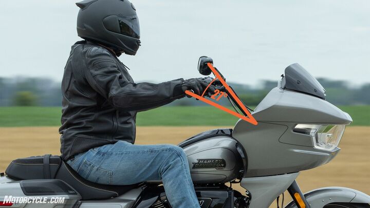 The Road Glide’s handlebar offers 27º of adjustability.