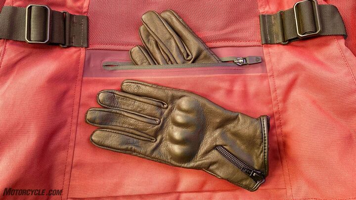 Large back waterproof pocket fits a pair of gloves with room for more.