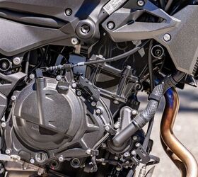 The mighty 399cc Z400 cranks out more horsepower than both the Honda and the Royal Enfield.