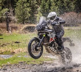 Even when it wasn’t raining, the Stratum kept me dry while splashing through water crossings. Photo by Evans Brasfield