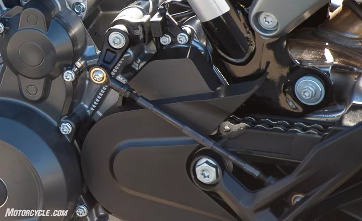 church of mo 2019 ktm 790 duke review first ride, The shift sensor is at the top of the photo The shift pattern can be converted to race shift without extra parts