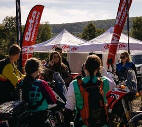 Guided dual-sport rides with REV’IT! Women’s Team ambassadors were offered over two days of the four-day event.  Photo: Camille Bolanos
