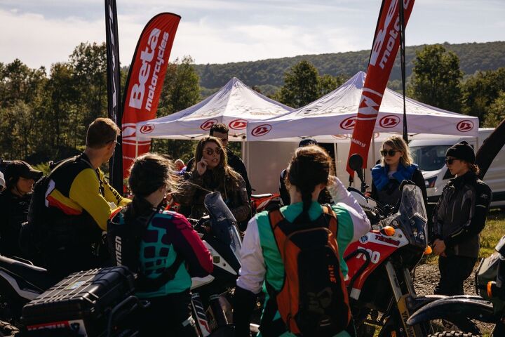 Guided dual-sport rides with REV’IT! Women’s Team ambassadors were offered over two days of the four-day event.  Photo: Camille Bolanos